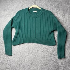 LA Hearts Sweater Womens XS Cropped Green Pullover
